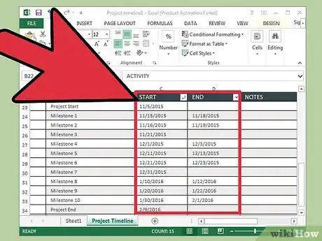 Imagen titulada Create a Timeline in Excel Step 16