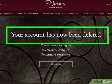 Imagen titulada Delete Your Pottermore Account Step 5