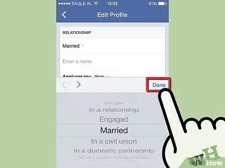 Imagen titulada Change Your Relationship Status on Facebook Mobile Step 6
