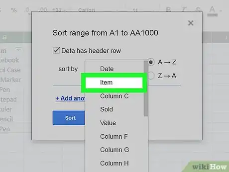 Imagen titulada Sort by Date on Google Sheets on PC or Mac Step 11