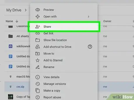 Imagen titulada Create Shareable Download Links for Google Drive Files Step 3