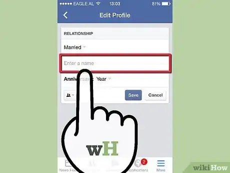 Imagen titulada Change Your Relationship Status on Facebook Mobile Step 7