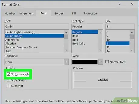 Imagen titulada Strikethrough in Excel Step 9