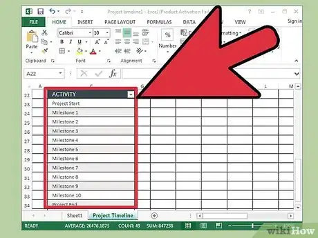 Imagen titulada Create a Timeline in Excel Step 15