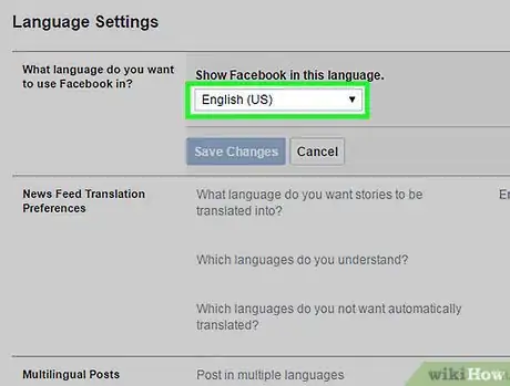 Imagen titulada Change the Language on Facebook Step 6