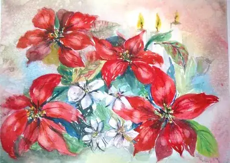 Imagen titulada Poinsettias w candle