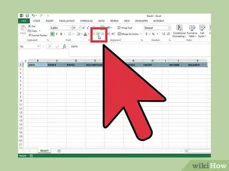 Imagen titulada Create a Simple Checkbook Register With Microsoft Excel Step 6