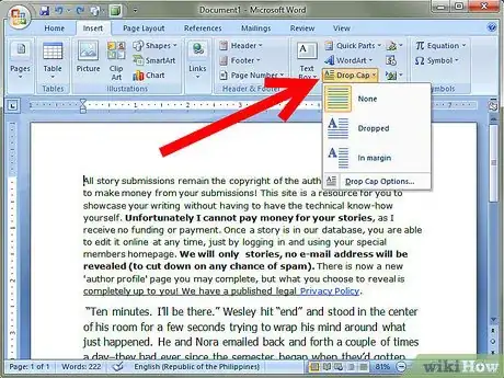 Imagen titulada Create a Drop Cap in a Word Document Step 2