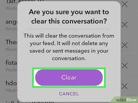 Imagen titulada Delete a Conversation on Snapchat Step 6