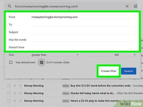 Imagen titulada Create a Filter in Gmail Step 2