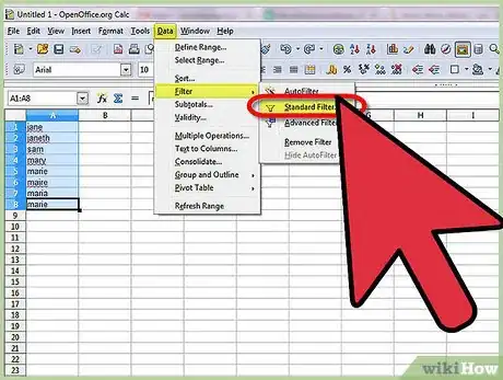 Imagen titulada Remove Duplicates in Open Office Calc Step 2