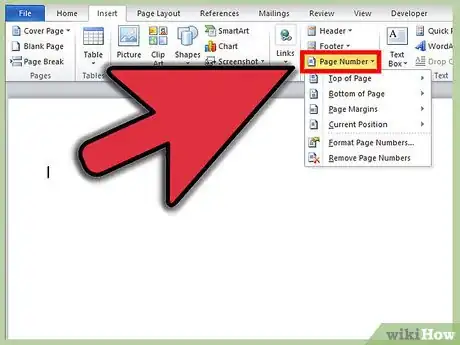 Imagen titulada Add Page Numbers or Page X of Y Page Numbers in Word Step 1