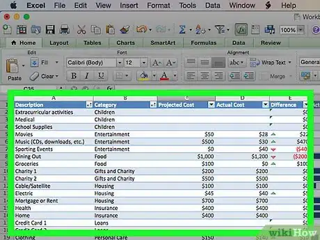 Imagen titulada Make a Personal Budget on Excel Step 6