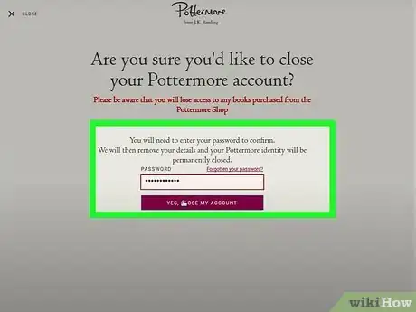 Imagen titulada Delete Your Pottermore Account Step 4