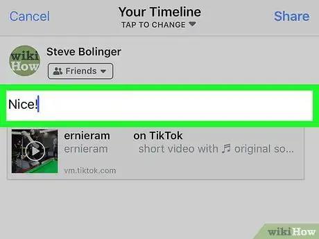 Imagen titulada Share TikTok Videos on Facebook on iPhone or iPad Step 7