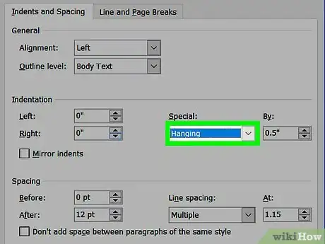 Imagen titulada Do a Hanging Indent Step 6