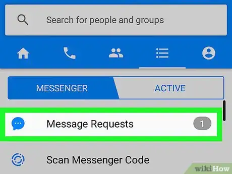 Imagen titulada See Messages from Non‐Friends on Facebook Messenger on Android Step 4