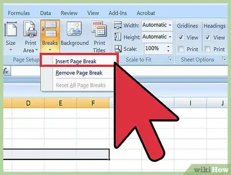 Imagen titulada Insert a Page Break in an Excel Worksheet Step 8