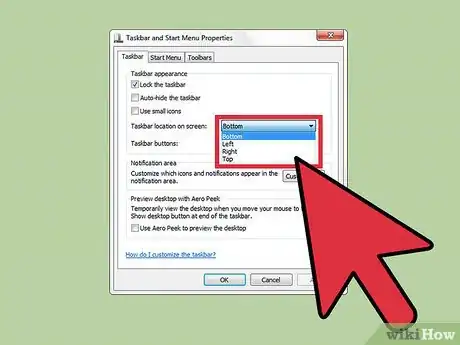 Imagen titulada Change the Position of the Taskbar in Windows 7 Step 2