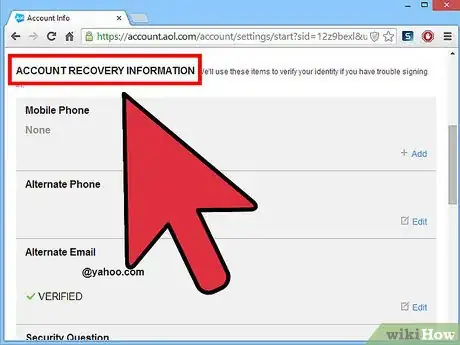 Imagen titulada Change Your Account Recovery Settings on AOL Mail Step 4