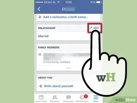 Imagen titulada Change Your Relationship Status on Facebook Mobile Step 4