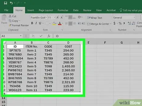 Imagen titulada Make Tables Using Microsoft Excel Step 2