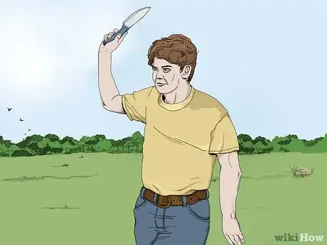 Imagen titulada Throw a Knife Without It Spinning Step 3