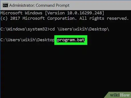 Imagen titulada Run a Batch File from the Command Line on Windows Step 15