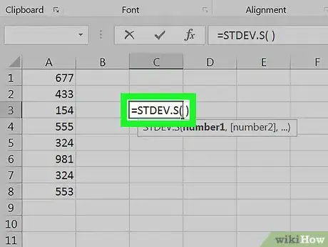 Imagen titulada Calculate Standard Deviation in Excel Step 5