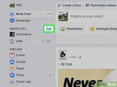 Imagen titulada Edit Your Facebook Shortcuts Step 4