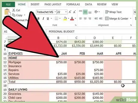 Imagen titulada Track your Bills in Microsoft Excel Step 3