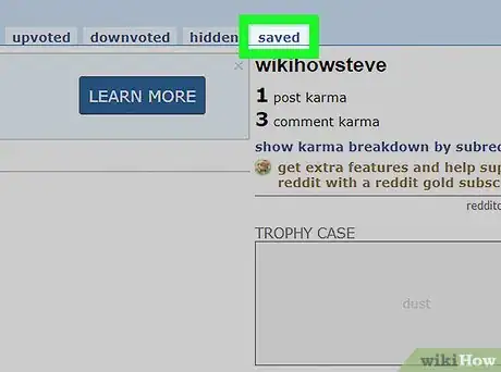 Imagen titulada View Saved Posts on Reddit on PC or Mac Step 3