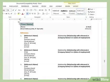 Imagen titulada Create a Resume in Microsoft Word Step 8