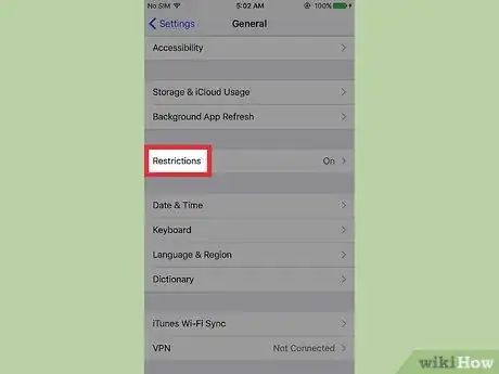 Imagen titulada Disable Restrictions on an iPhone Step 3