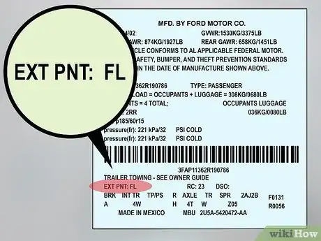 Imagen titulada Find the Paint Color Code on Ford Vehicles Step 3