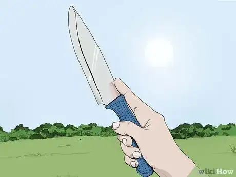 Imagen titulada Throw a Knife Without It Spinning Step 5