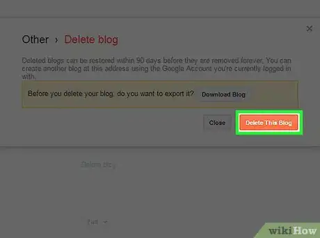 Imagen titulada Delete a Blog on Blogger Step 7