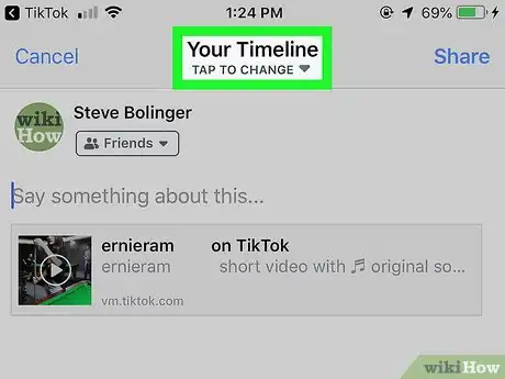 Imagen titulada Share TikTok Videos on Facebook on iPhone or iPad Step 5