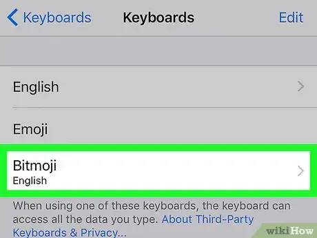 Imagen titulada Add the Bitmoji Keyboard on iPhone Step 8