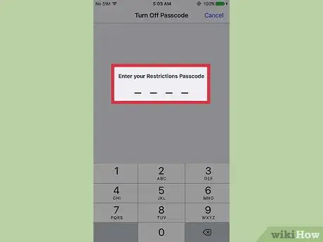Imagen titulada Disable Restrictions on an iPhone Step 6