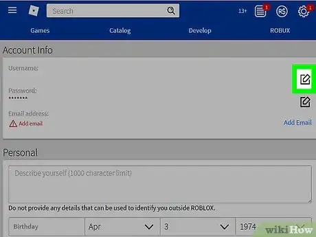 Imagen titulada Change Usernames on Roblox Step 3