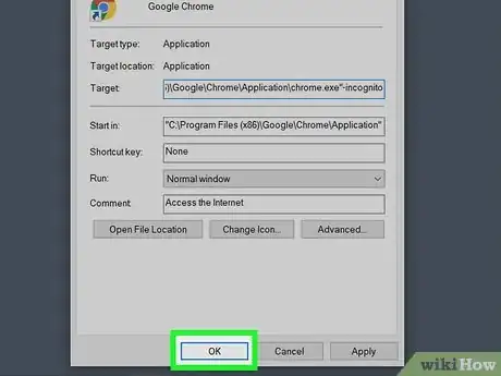 Imagen titulada Open Incognito Mode by Default in Google Chrome (Windows) Step 4