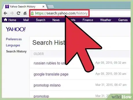 Imagen titulada Delete Yahoo History Step 1