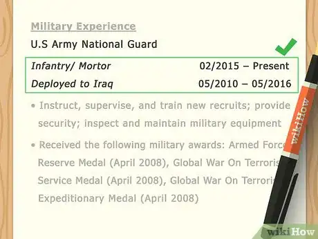 Imagen titulada Add Military Experience to a Resume Step 11