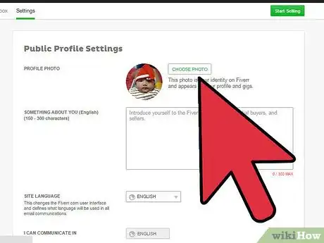 Imagen titulada Change Your Profile Picture on Fiverr Step 4