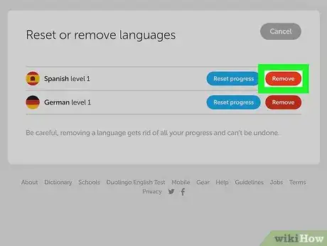 Imagen titulada Delete a Language on Duolingo Step 7