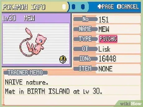 Imagen titulada Get Mew in Pokemon Fire Red Step 1