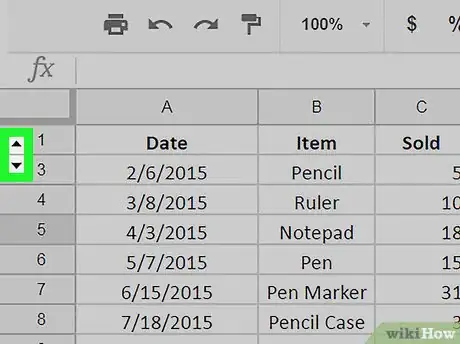 Imagen titulada Unhide Rows on Google Sheets on PC or Mac Step 3