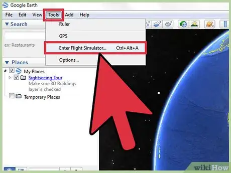 Imagen titulada Use the Google Earth Flight Simulator Step 1