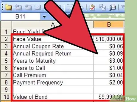 Imagen titulada Calculate Bond Yield in Excel Step 6